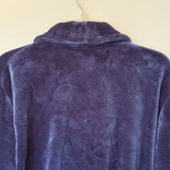 Soma Womens Plush Short Robe L / XL Blue W/Belt & Pockets EUC - Picture 10 of 16